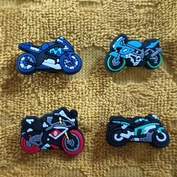 NEW Crocs Jibbitz™ charms Motorcycle 4 pack - Picture 1 of 5